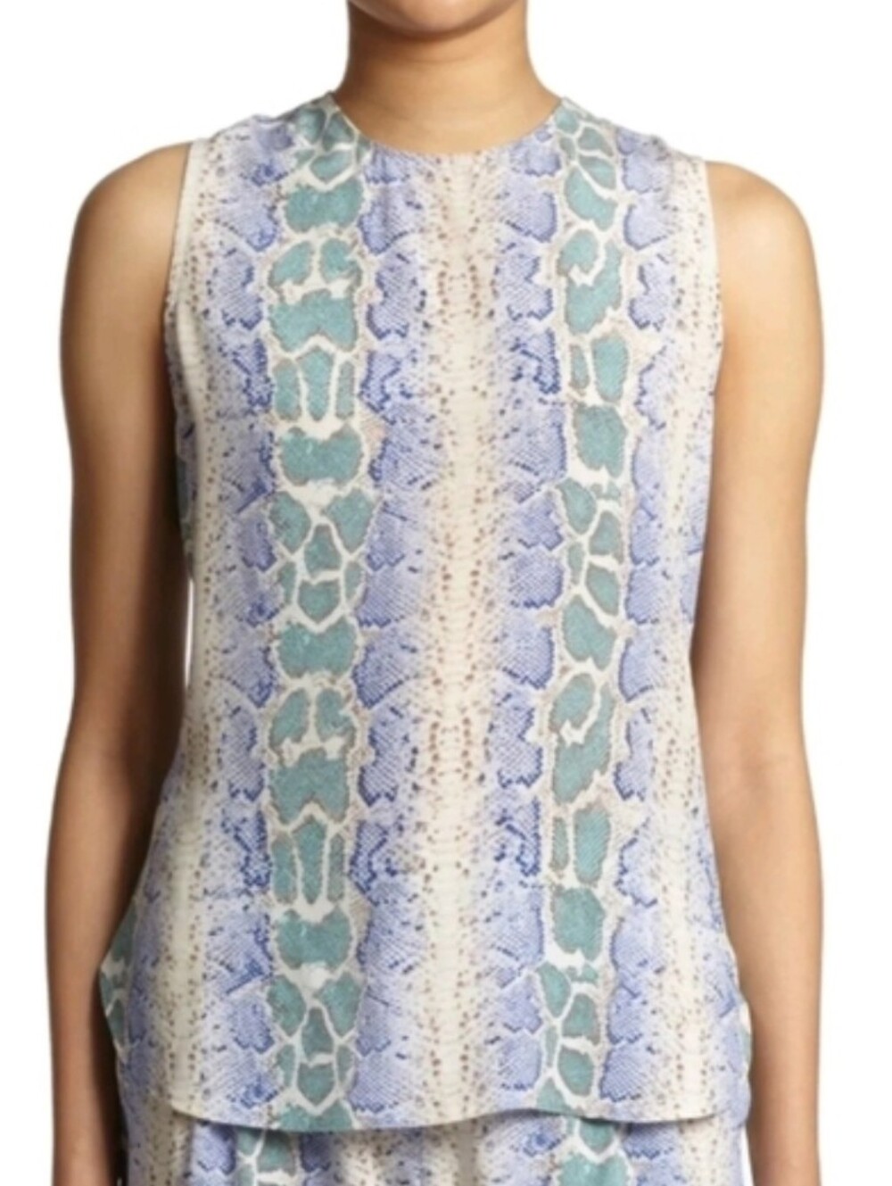 Equipment Lyle Python Print 100% Silk Sleeveless Tank Top, S
